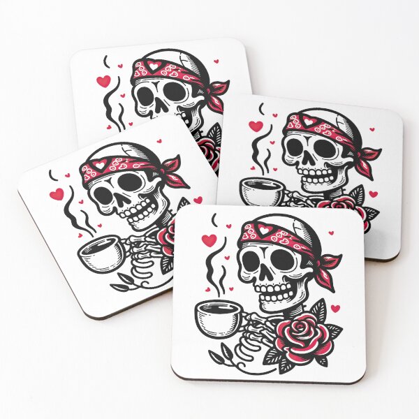 Item preview, Valentines Day Skeleton Drinking Coffee Skeleton Heart Valentines Day Cool Bones Love T-Shirt designed and sold by MAPDDesigns.