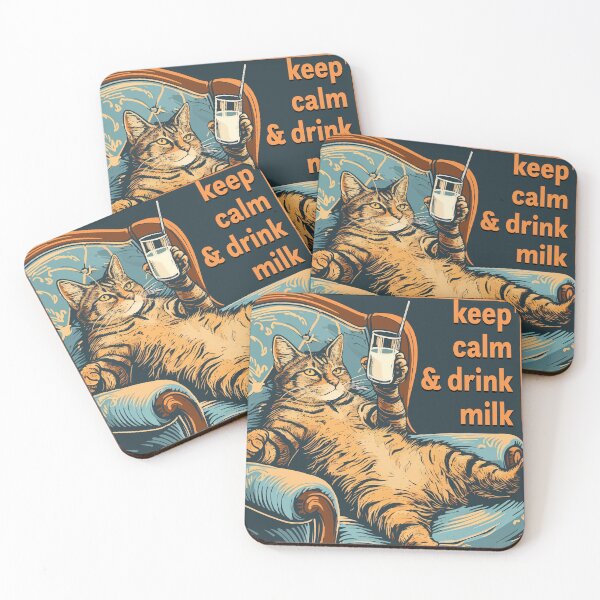 Item preview, Keep Calm And Drink Milk Funny Cat Meme designed and sold by PrintShangri-La.