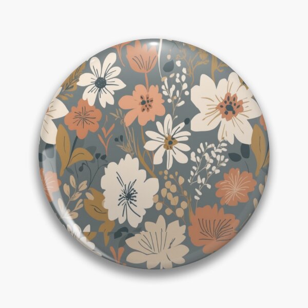 Item preview,  Monochromatic White Orange Yellow Flowers ; Floral Pattern designed and sold by PatternInArt.