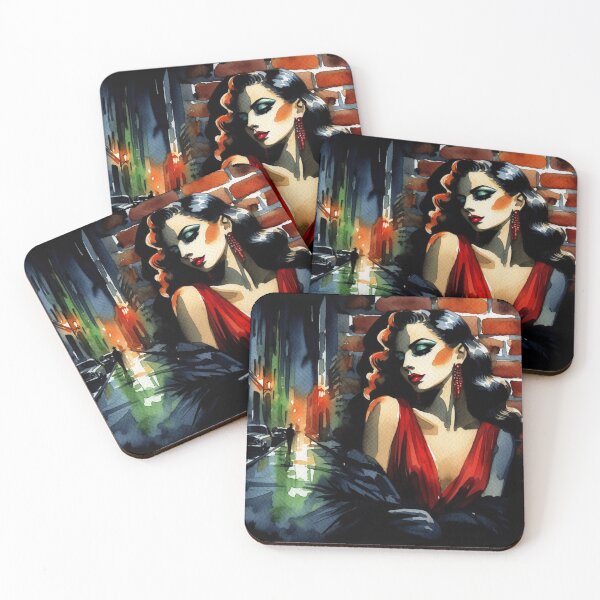 Item preview, Noir Vintage Femme Fatale [Watercolor] designed and sold by RESToRAPTOR.