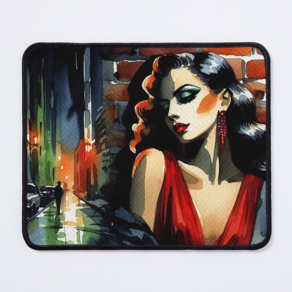 Item preview, Noir Vintage Femme Fatale [Watercolor] designed and sold by RESToRAPTOR.