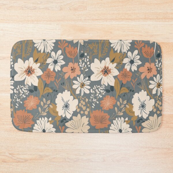 Item preview,  Monochromatic White Orange Yellow Flowers ; Floral Pattern designed and sold by PatternInArt.