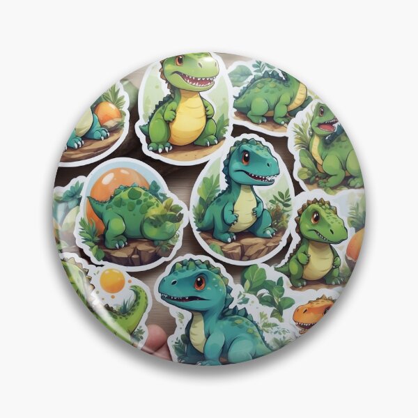 Item preview, set of  4 dinosaurs themed stickers cute dino baby egg green dinosaur collection dinosaur eggs cartoons kids sticker little boy gift 2024 designed and sold by TRENDYDESIGNSzz.