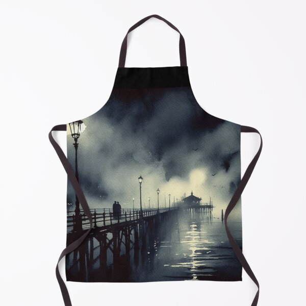 Item preview, Noir Vintage Foggy Pier at Night [Watercolor] designed and sold by RESToRAPTOR.
