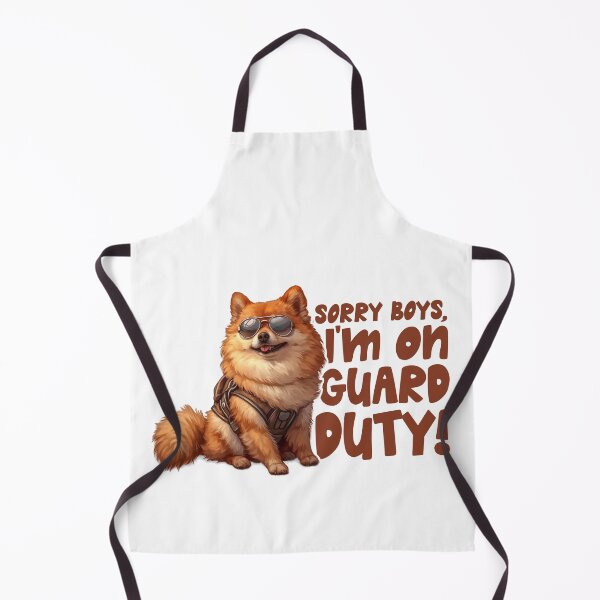 Item preview, Sorry boys, I'm on guard duty! - Pomeranian Dog Sunglasses Harness Fluffy Orange Tan Realistic Illustration Texture Lively designed and sold by PrintsByVickson.