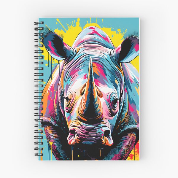 Item preview, Rhinoceros portrait art. animal colorful. Animal throw pillow.  designed and sold by formform.