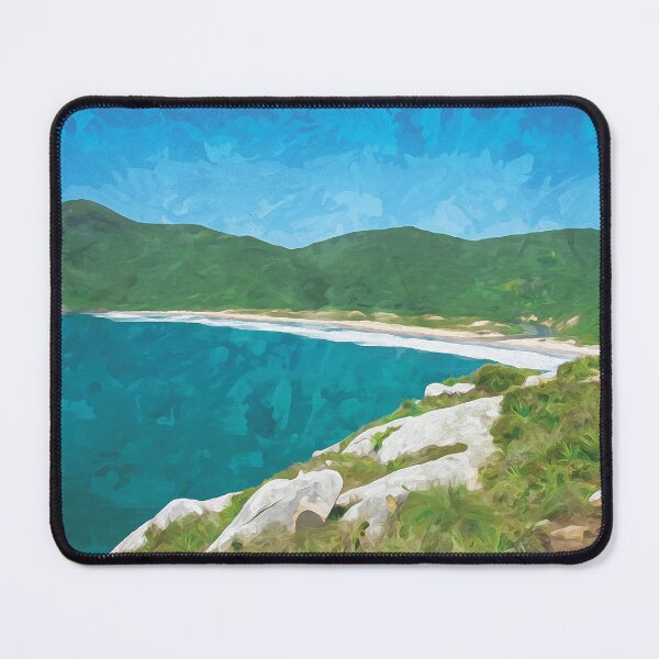 Item preview, View of Praia da Lagoinha do Leste beach in watercolor designed and sold by Intermundium.