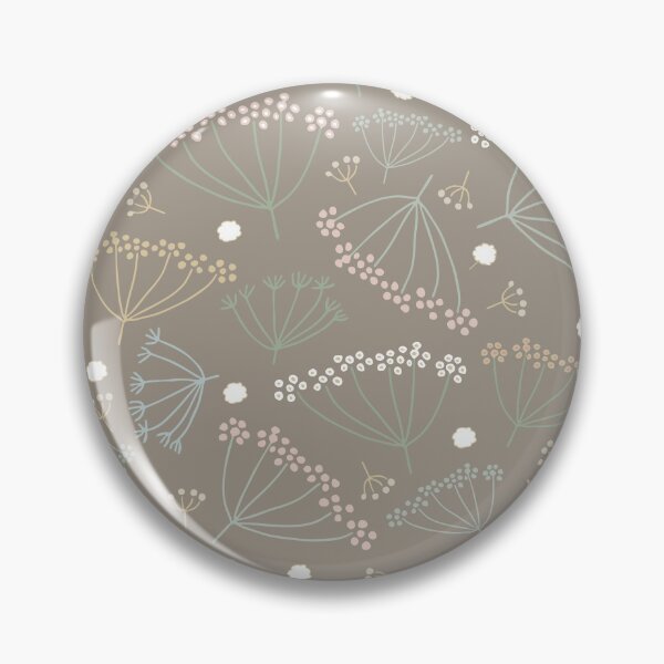 Item preview, Scattered dill flowers on a gray-brown background | Pattern designed and sold by colorofmagic.