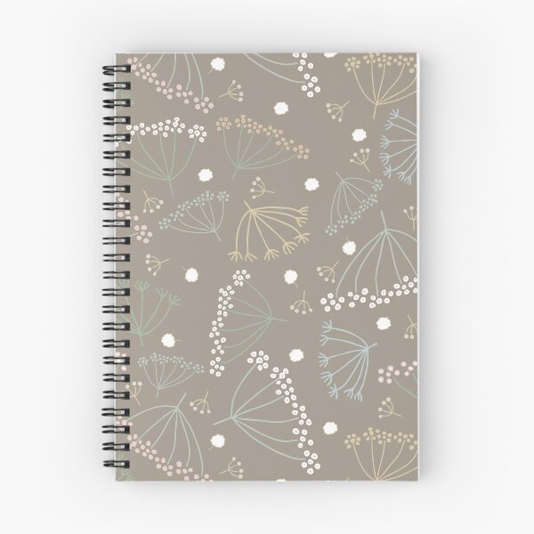 Item preview, Scattered dill flowers on a gray-brown background | Pattern designed and sold by colorofmagic.