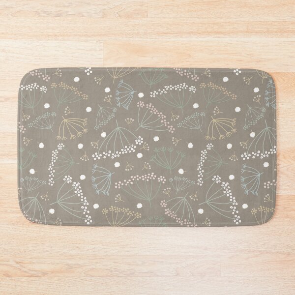 Item preview, Scattered dill flowers on a gray-brown background | Pattern designed and sold by colorofmagic.