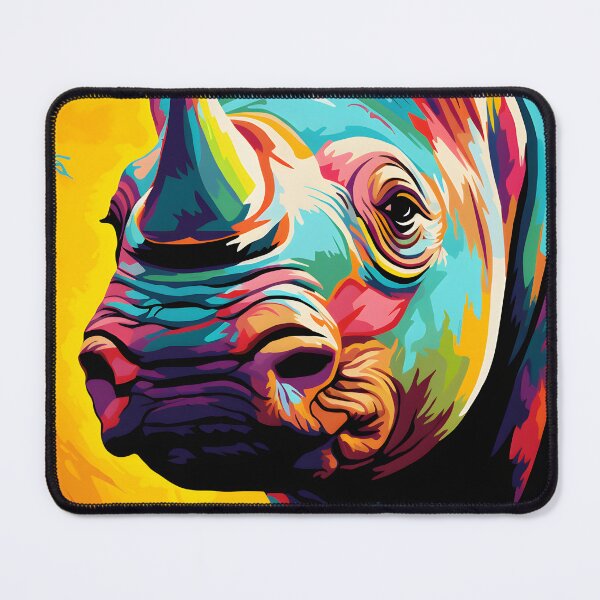 Item preview, Rhinoceros portrait art. animal colorful. Animal throw pillow.  designed and sold by formform.