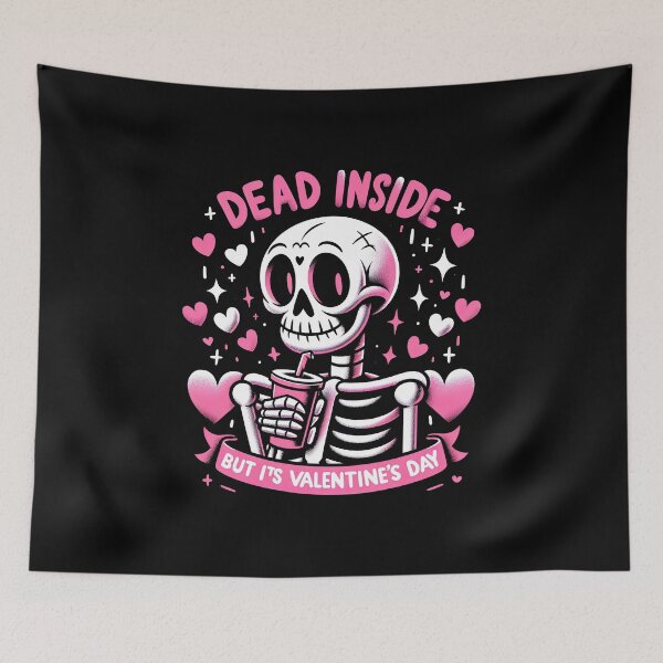 Item preview, Dead Inside But It's Valentines Day Funny Skeleton Men Women T-Shirt designed and sold by MAPDDesigns.