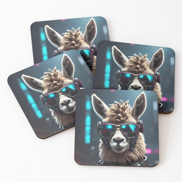 Item preview, Cyberpunk llama with glasses designed and sold by Niktarka.