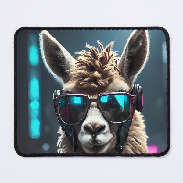 Item preview, Cyberpunk llama with glasses designed and sold by Niktarka.