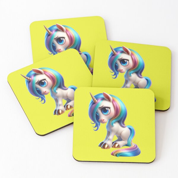 Item preview, Cute sad rainbow unicorn: an expression of magic and joy No. 9 designed and sold by Nathalymx.