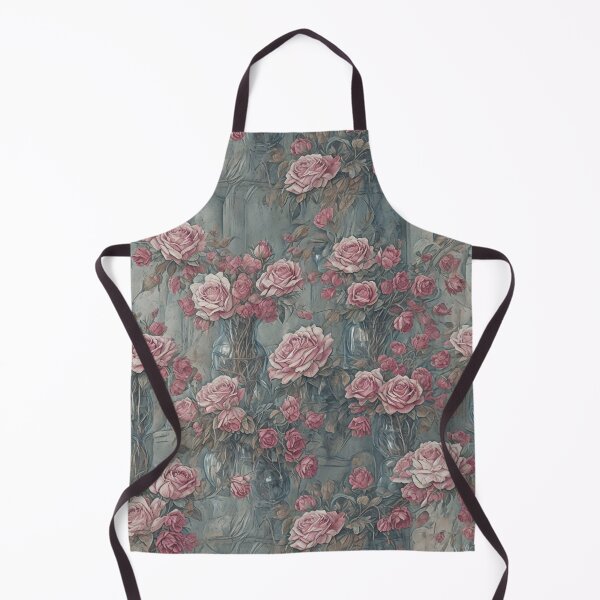 Item preview, Pink roses and vases on gray background designed and sold by MissQuiss.