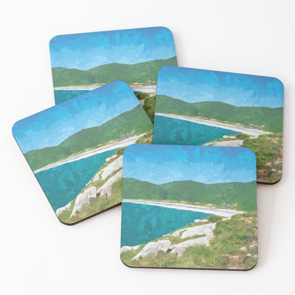 Item preview, View of Praia da Lagoinha do Leste beach in watercolor designed and sold by Intermundium.