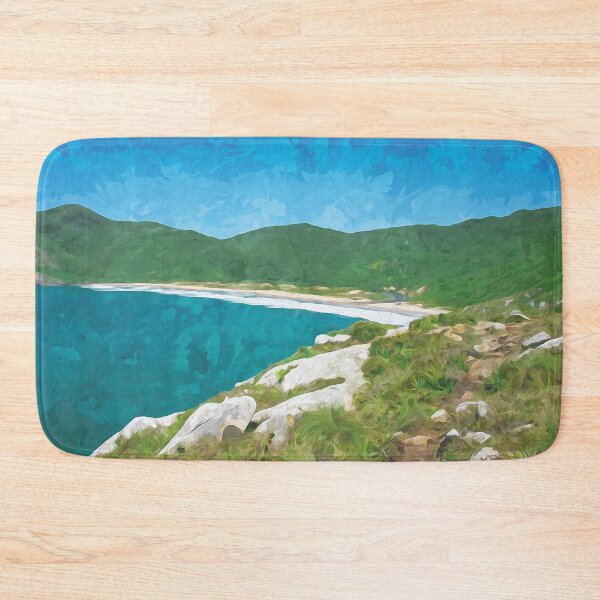 Item preview, View of Praia da Lagoinha do Leste beach in watercolor designed and sold by Intermundium.