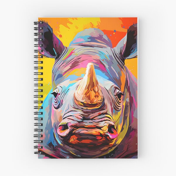 Item preview, Rhinoceros portrait art. animal colorful. Animal throw pillow.  designed and sold by formform.