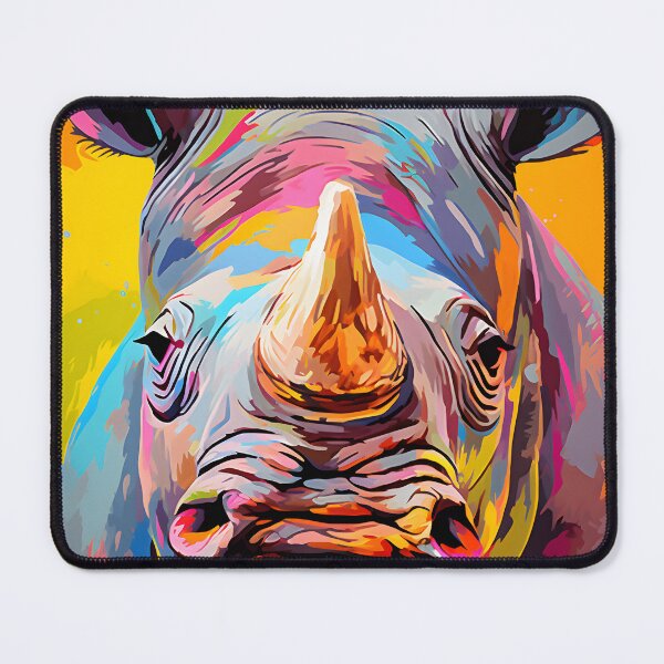 Item preview, Rhinoceros portrait art. animal colorful. Animal throw pillow. designed and sold by formform.