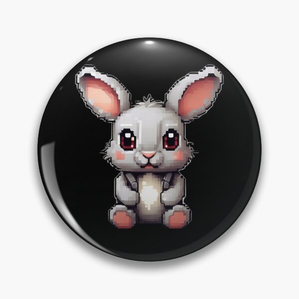 Item preview, pixel gray rabbit designed and sold by HarriPaloma.