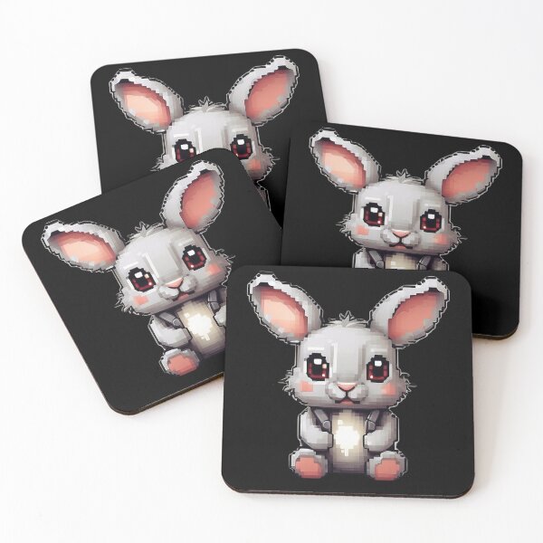 Item preview, pixel gray rabbit designed and sold by HarriPaloma.