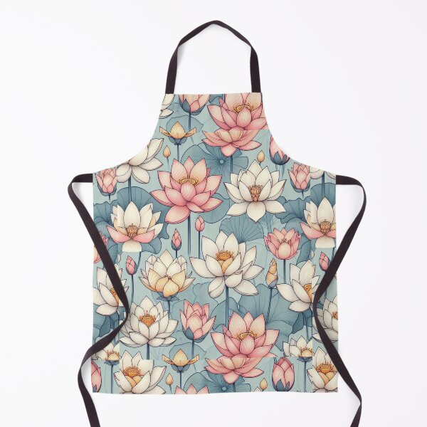 Item preview, White and Pink Lotus Flowers ; Floral Pattern designed and sold by PatternInArt.