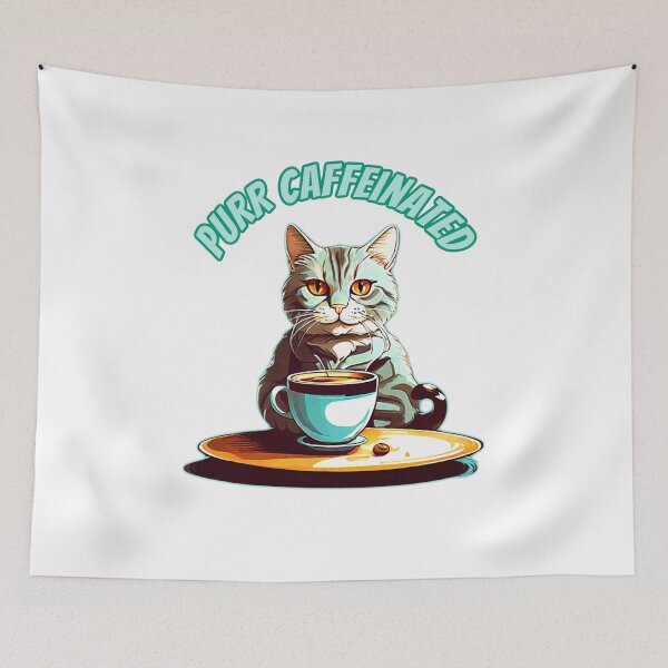 Item preview, Purr caffeinated. Cat and coffee lover. Worship coffee. designed and sold by Unitepeople.