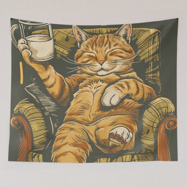 Item preview, Keep Calm And Drink Milk Funny Retro Cat Meme designed and sold by PrintShangri-La.