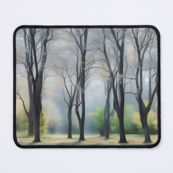 Item preview, Spring landscape painting, tree trunks designed and sold by MissQuiss.