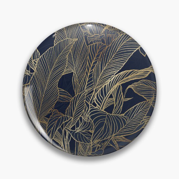 Item preview, Modern Blue Gold Foliage Plant Botanical Design designed and sold by InovArtS.