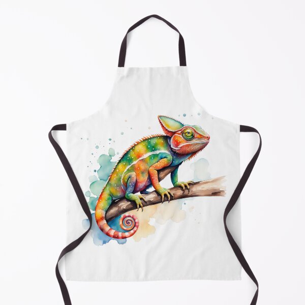 Item preview, Colorful Watercolor Chameleon Sitting On A Branch designed and sold by anyasevchenko.