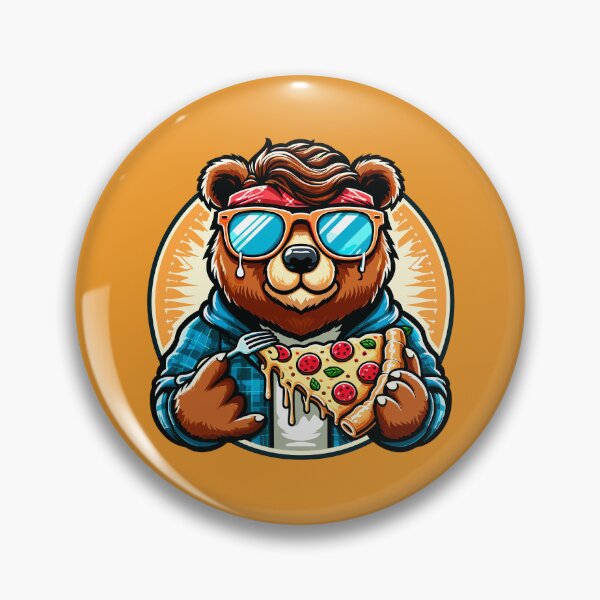 Item preview, Bear eating pizza designed and sold by Naymar Hernandez.