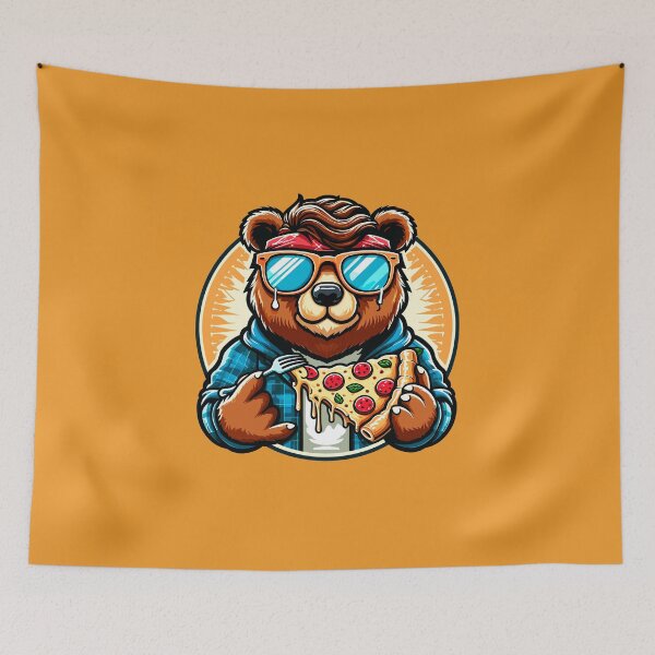 Item preview, Bear eating pizza designed and sold by Naymar Hernandez.