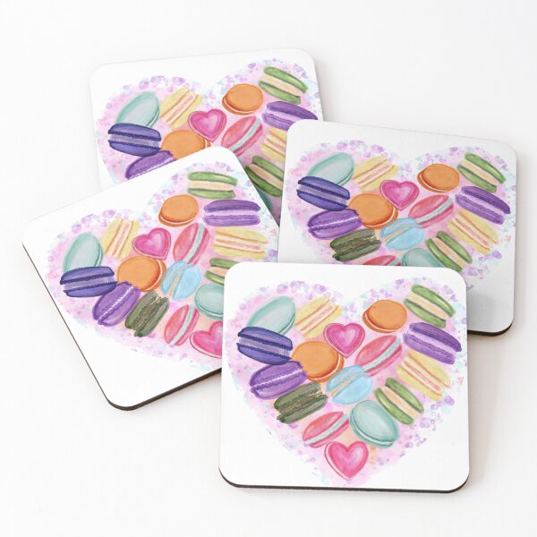 Item preview, Sweetheart Macarons in Watercolor designed and sold by AdriaCaps Art & Design.