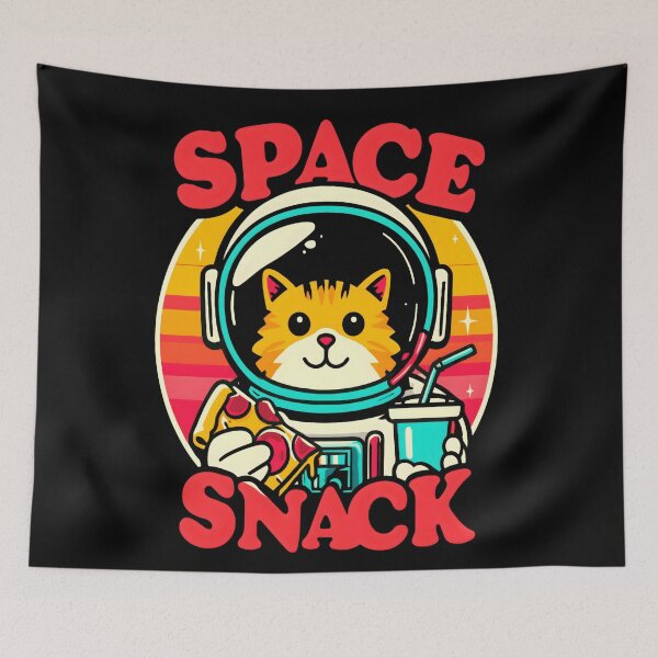 Item preview, Funny Astronaut Cat Space Snack Pizza designed and sold by KitonicTees.
