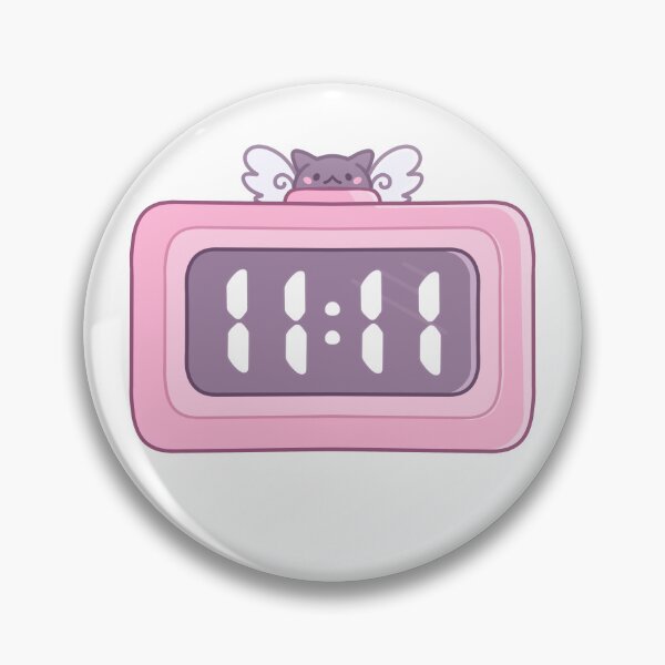 Item preview, 11:11 Angel Black Cat Alarm Clock designed and sold by violletine.