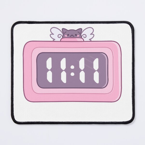 Item preview, 11:11 Angel Black Cat Alarm Clock designed and sold by violletine.