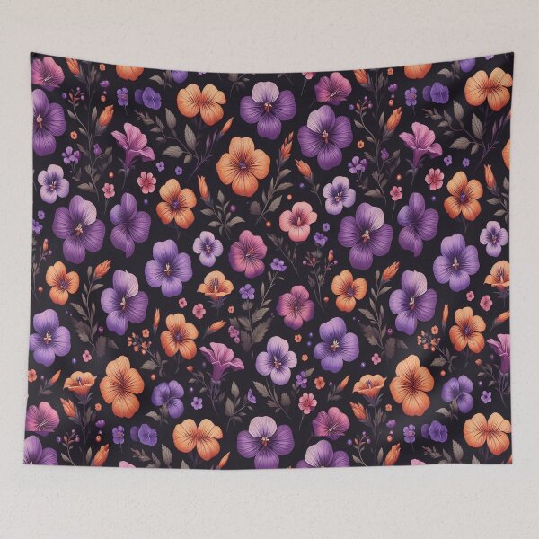 Item preview, Orchid and Nasturtium Flowers ; Floral Pattern designed and sold by PatternInArt.