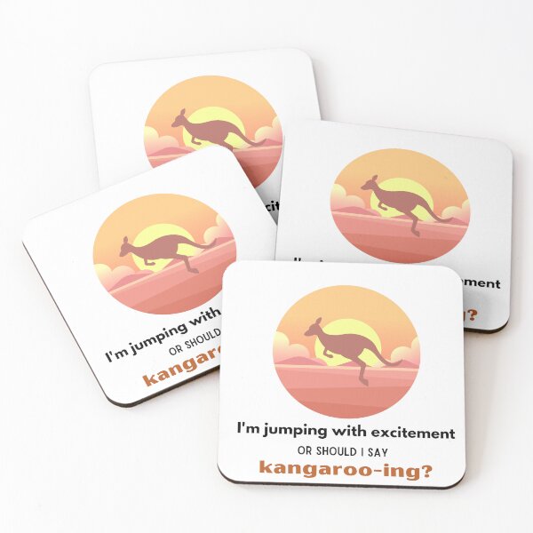 Item preview, I'm jumping with excitement, or should I say, kangaroo-ing: Funny Australian Animal Pun Quote Cute Humor Joke  designed and sold by mimiscreativity.