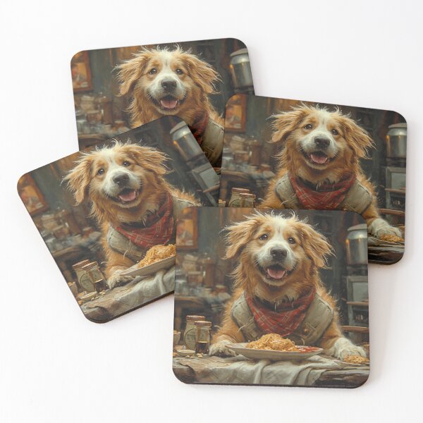 Item preview,  A well-dressed dog having a fancy dinner designed and sold by Emre Karaarslan.