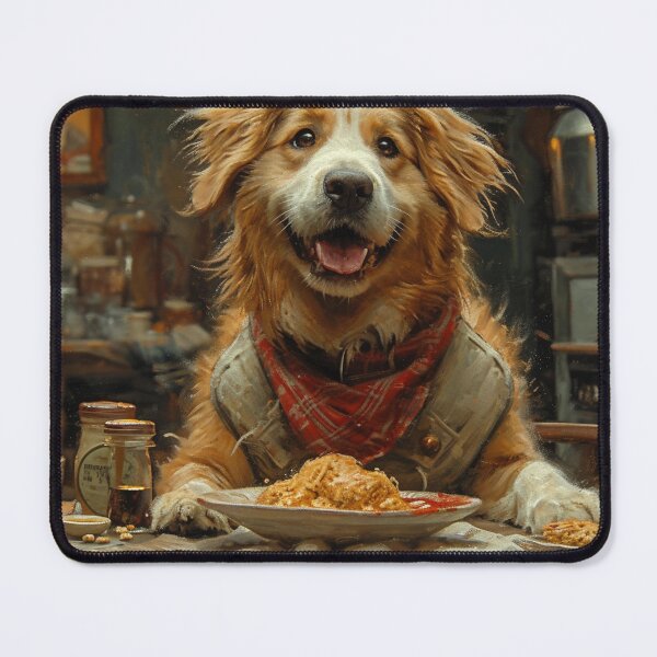 Item preview,  A well-dressed dog having a fancy dinner designed and sold by Emre Karaarslan.