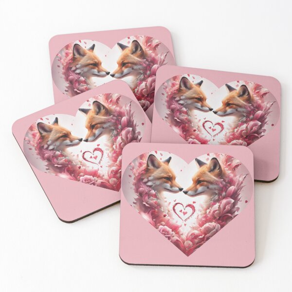 Item preview, Couple foxes With Heart  In Love designed and sold by BotunPeony.