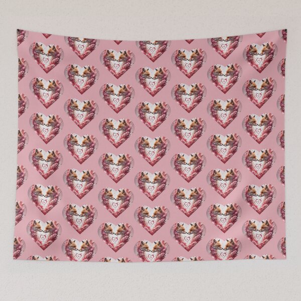 Item preview, Couple foxes With Heart  In Love designed and sold by BotunPeony.