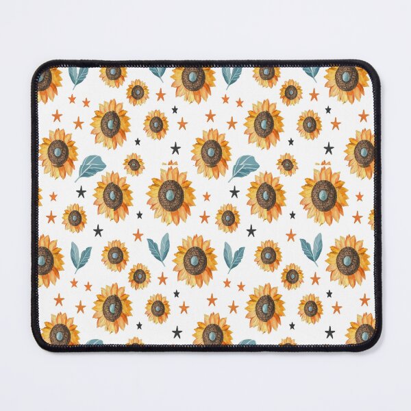 Item preview, Flowers - Sunflowers Blue Leaves and Star ; Floral Pattern designed and sold by PatternInArt.