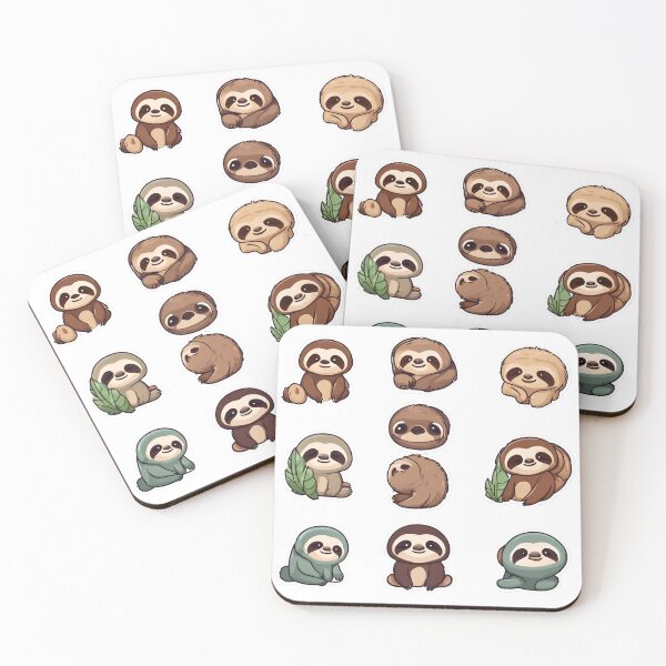 Item preview, ST0002 Lazy Sloth Stickers Pack - Cute Kawaii Fun Funny Sticker Variety Pack designed and sold by HoneyBlizz.