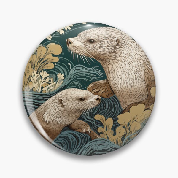 Item preview, otters in the kelp forest circular design designed and sold by Tara Neal.