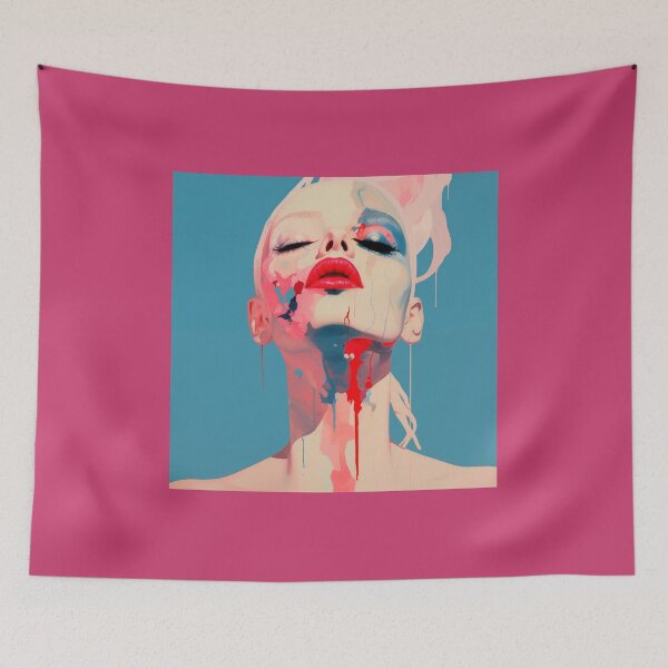 Item preview, Abstract Painted Girl Red Lips designed and sold by CoolMantras.