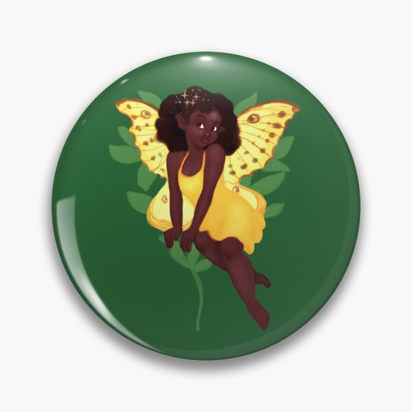 Item preview, Black Fairy With Yellow Butterfly (Pharoah Moth) Wings designed and sold by Patricia Grannum.