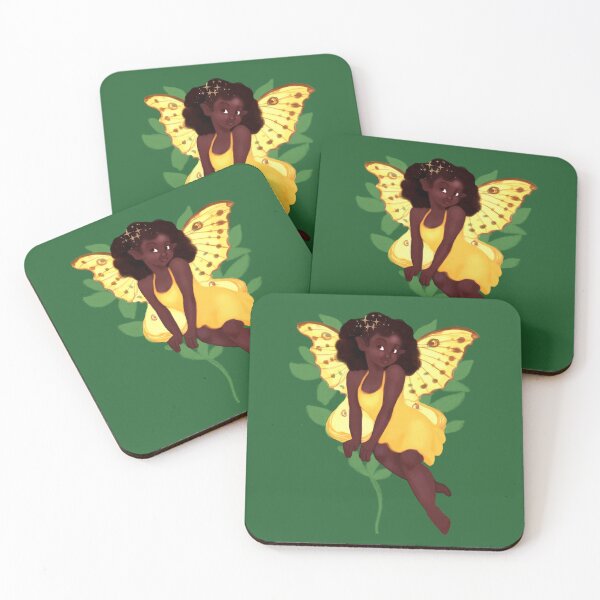 Item preview, Black Fairy With Yellow Butterfly (Pharoah Moth) Wings designed and sold by Patricia Grannum.